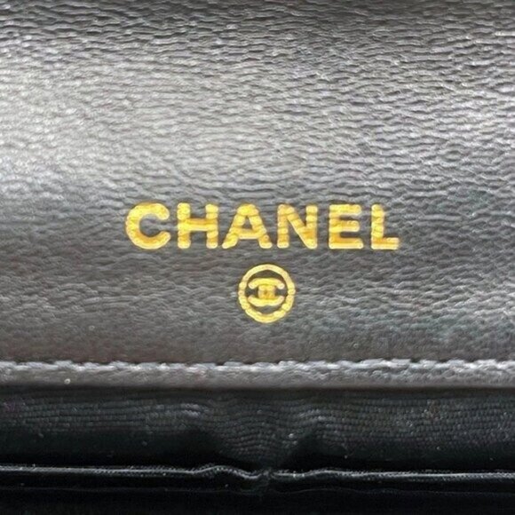 CHANEL CC Classic Timeless Lambskin Flap Wallet with Chain Purse Black Crossbody - Picture 16 of 16